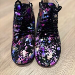 Vibrant Splatter Lace-Up Women's Boots